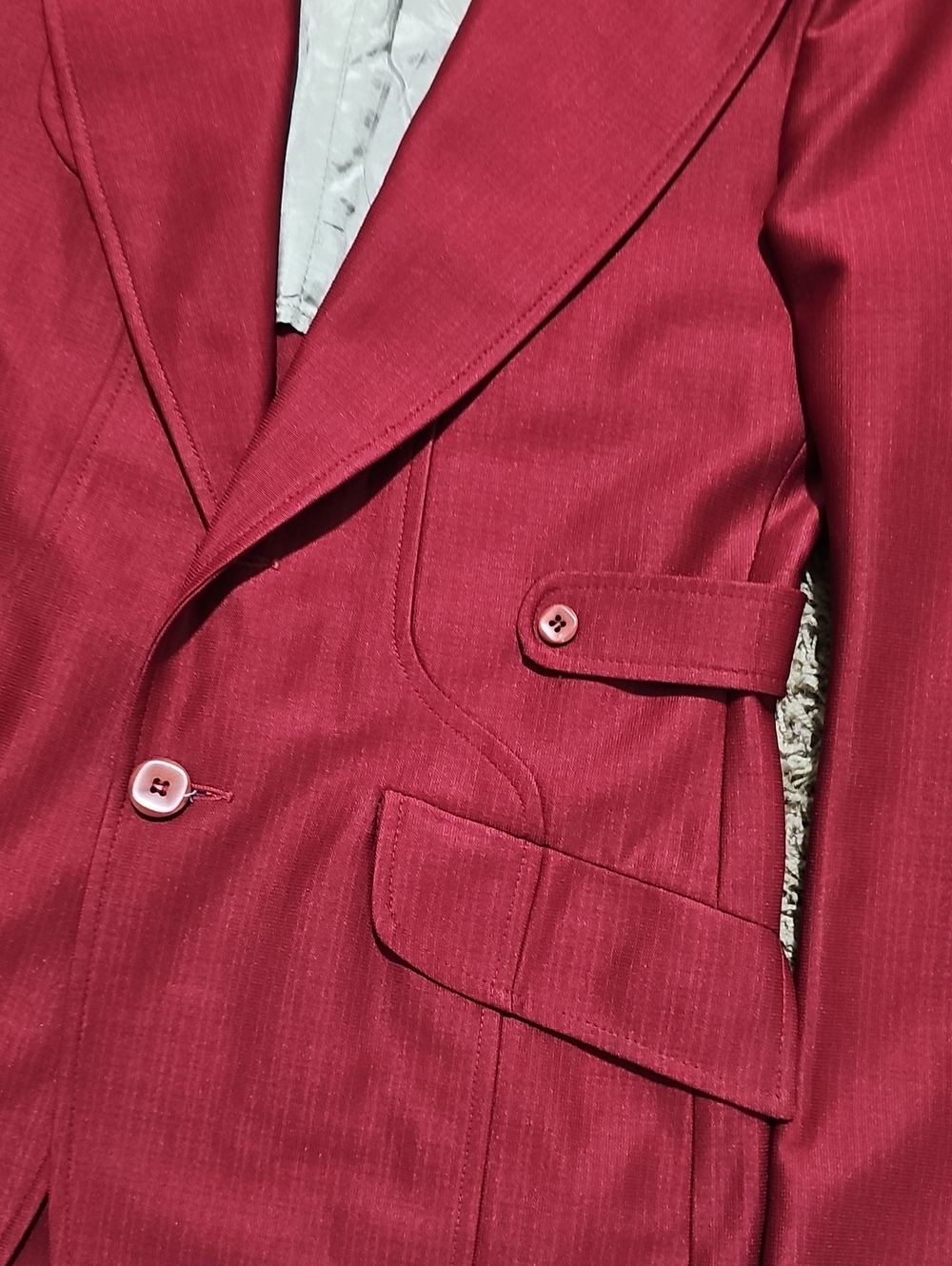 Vintage Mark Richards Blazer Suit Jacket Burgundy Sports Coat - Picture 2 of 9
